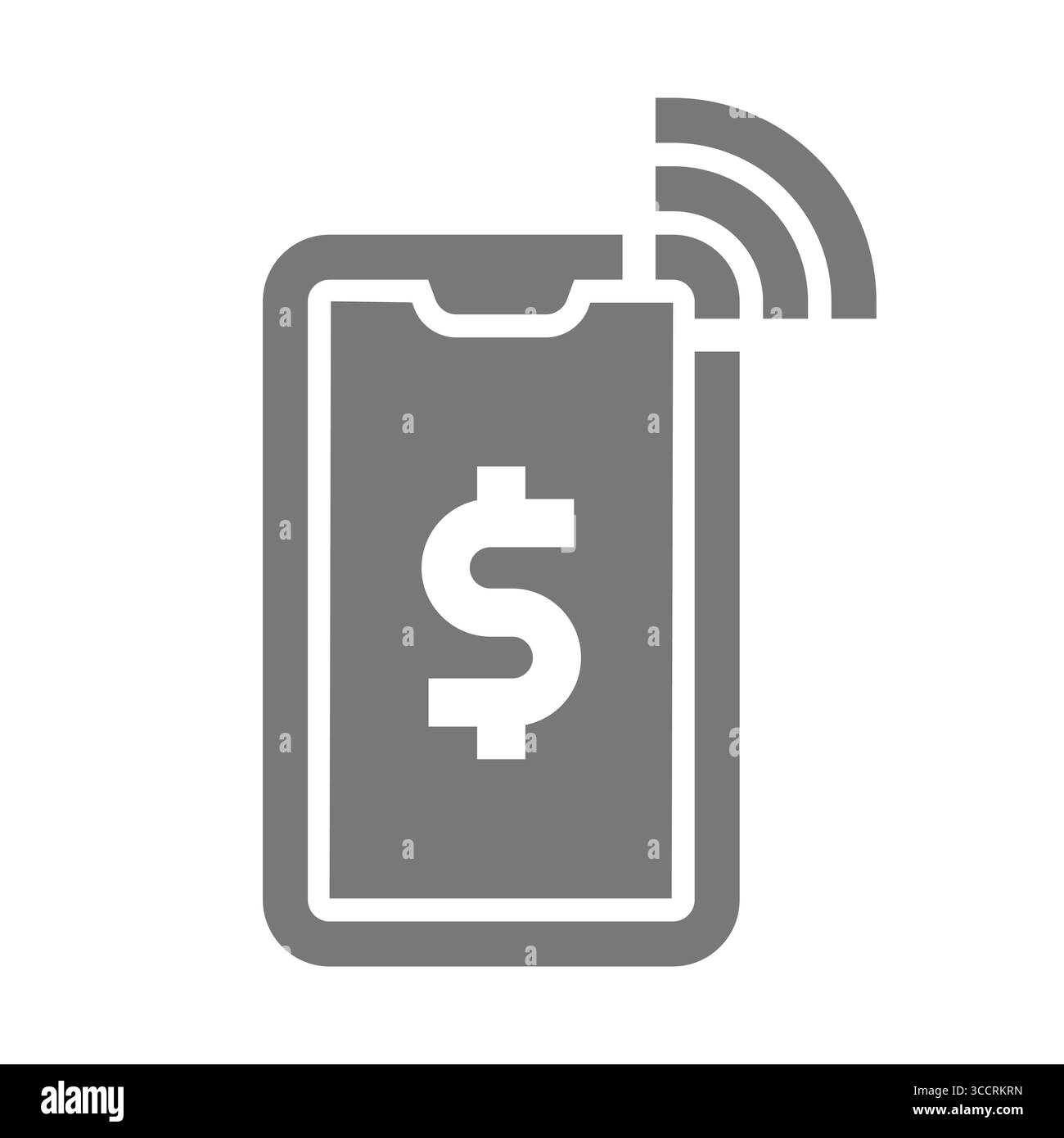 Paiement et paiement avec icône de vecteur de téléphone. Symbole des services bancaires mobiles et smartphone. Illustration de Vecteur