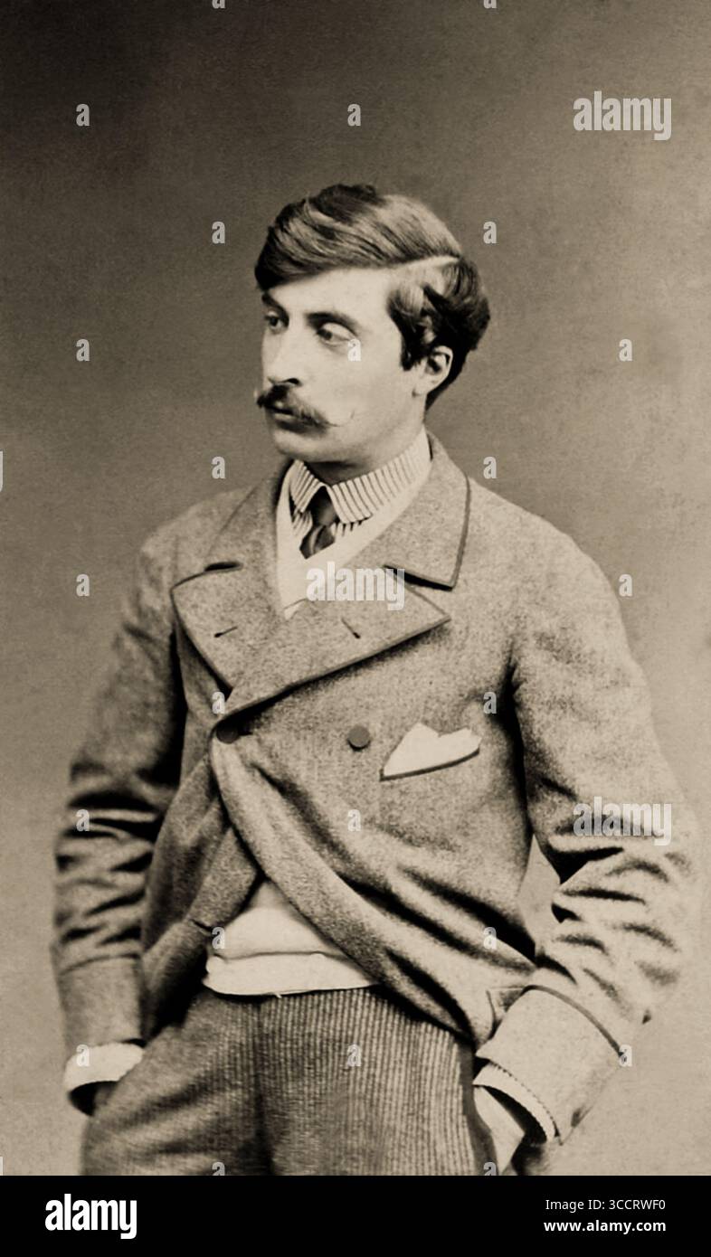 1872 CA , Paris , FRANCE : le peintre français JAMES TISSOT ( Jacques-Joseph , 1836 - 1902 ) . Photo de Robert Jefferson BINGHAM , Paris .- ARTS - ARTI VISIVE - ARTE - Francia - PORTRAIT - RITRATTO - HISTOIRE - FOTO STORICHE STORICA - collier - cravate - colletto - manteau - mantello - sopprabito - MODE - MODA - années 800 - '800 - OTTOCENTO - IMPRESSIONISTA - IMPRESSIONISMO - IMPRESSIONNISTE - IMPRESSIONNISME - baffi - moustache -- Archivio GBB Banque D'Images