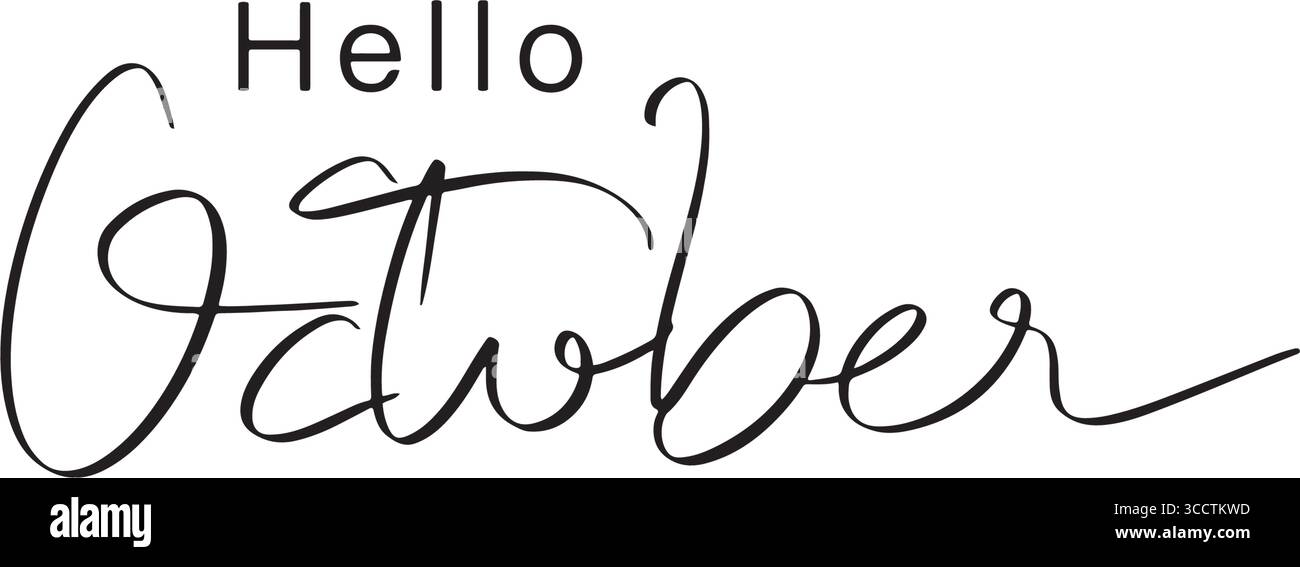 Bonjour octobre mois 10 dixième signe symbole Bonjour octobre mois 10 dixième automne saison calendrier bienvenue vacances heureux événement fête horreur moi Illustration de Vecteur
