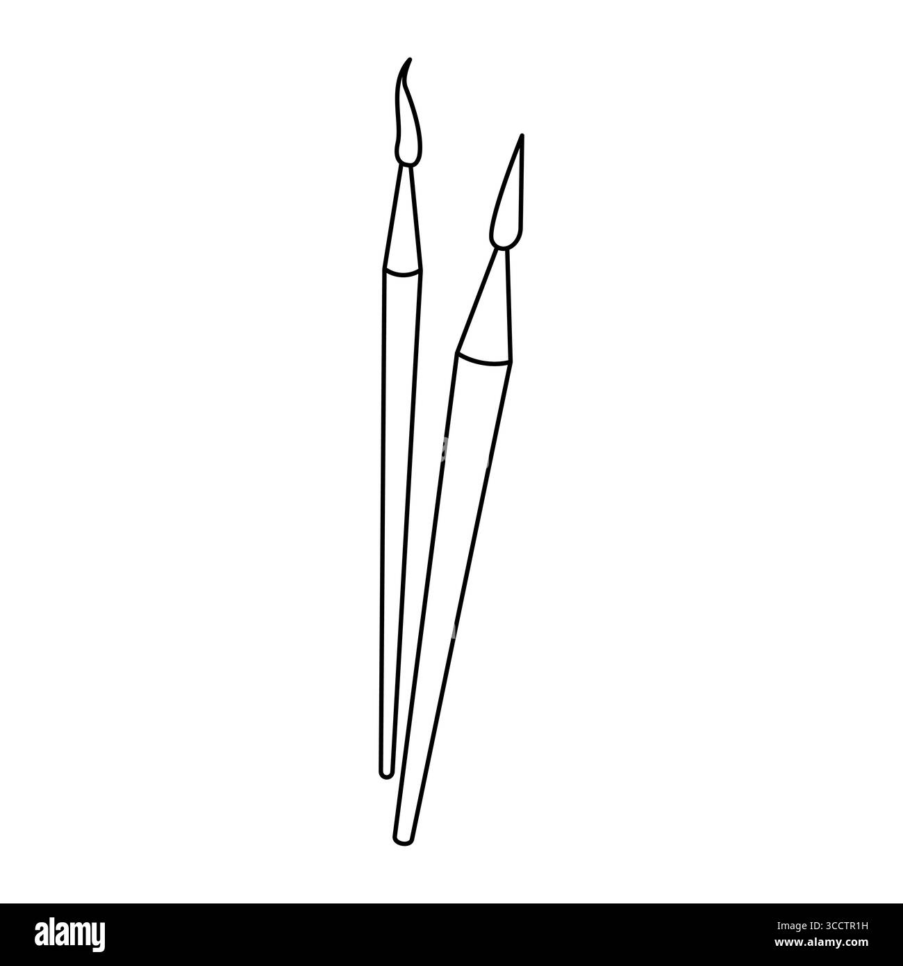 Illustration minimaliste de pinceaux d'art noir et blanc Illustration de Vecteur