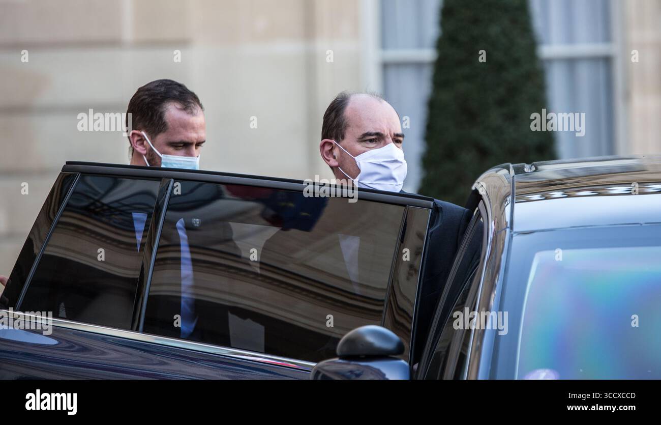 24 février 2021, Paris, Ile-de-France (région, France : le premier Ministre, Jean Castex en sortie du Conseil des Ministres du mercredi 24 février 2021. (Crédit image : © Sadak Souici/ZUMA Press Wire) Banque D'Images