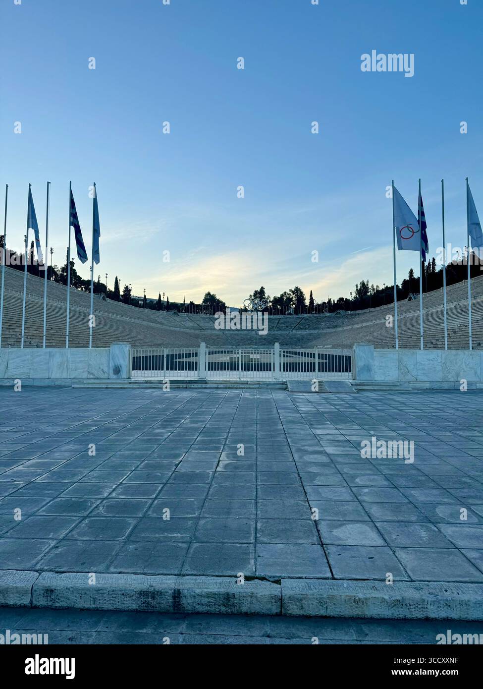 Stade panathénaïque d'Athènes, site historique des premiers Jeux Olympiques modernes en 1896. - Image de stock capturée avec un smartphone