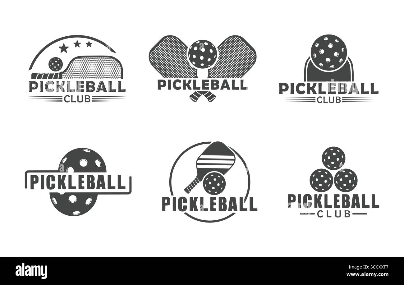 Pickleball Club SVG, Pickleball Club T-shirt Design, Pickleball Club logo, Pickleball SVG, Pickleball Vector, Paddle et Ball SVG, Pickleba Illustration de Vecteur