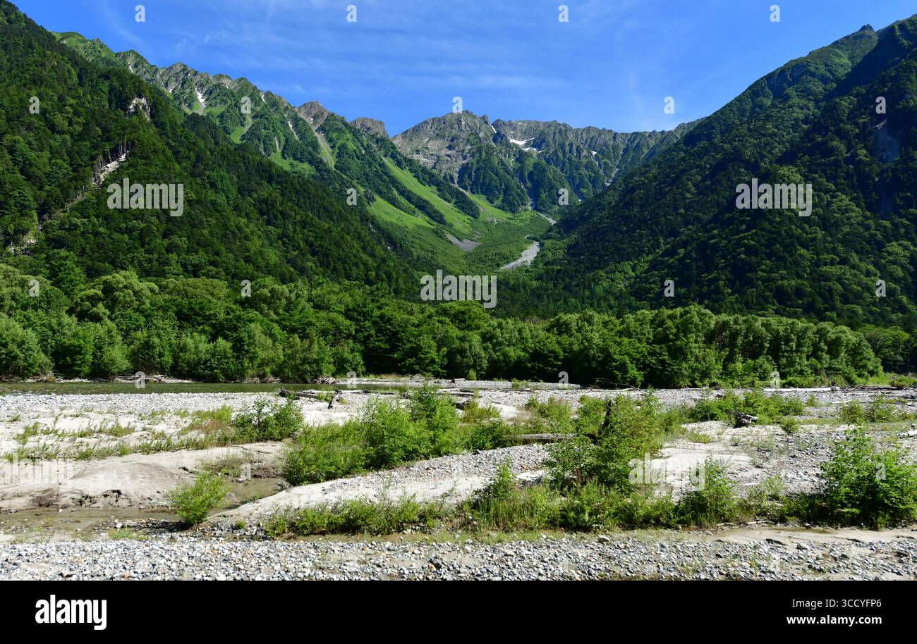 Paysage à Kamikochi. Alpes du Nord du Japon. Préfecture de Nagano, Japon Banque D'Images