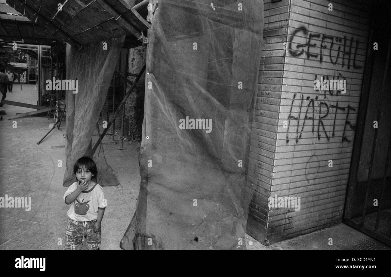 Allemagne, Berlin, 24.06.1992, Bergmannstrasse, chantier, sensation et dureté Banque D'Images