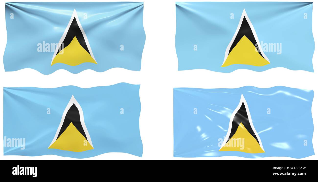 Grande Image du drapeau de Saint Lucia Banque D'Images