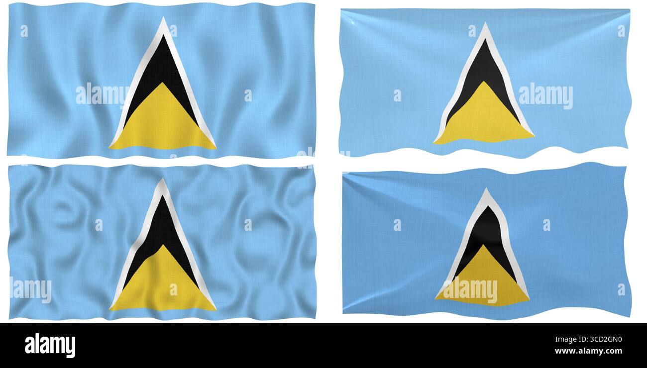 Grande Image du drapeau de Saint Lucia Banque D'Images