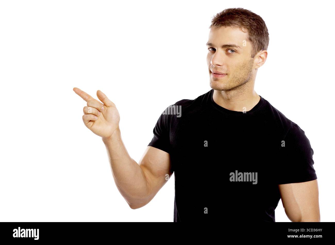 Portrait of man isolé sur fond blanc Banque D'Images