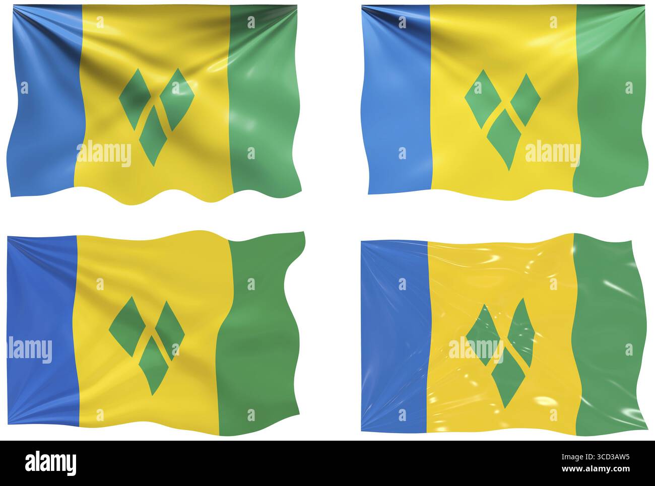 Grande Image du drapeau de Saint Vincent et les Grenadines Banque D'Images