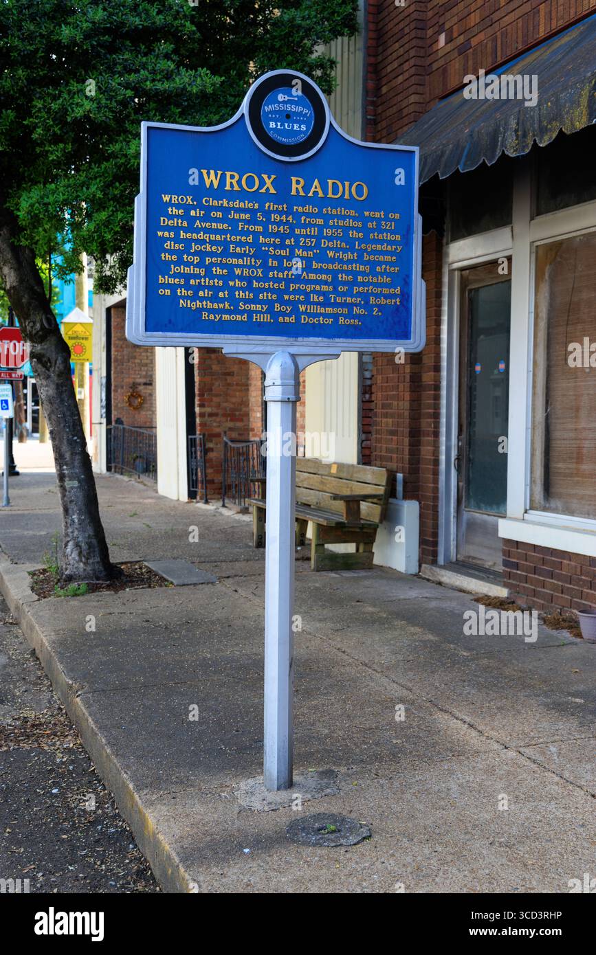 Bâtiment WROX original au 257 Delta Avenue à Clarksdale, Mississippi, États-Unis Banque D'Images