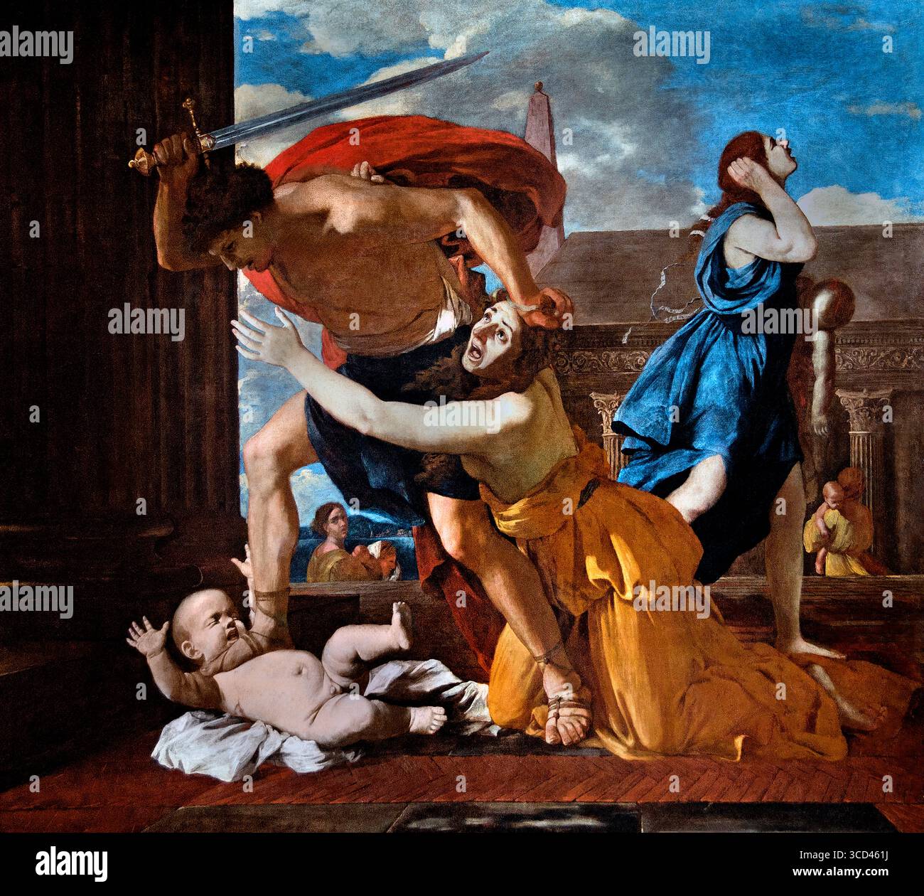 Le massacre des innocents 1628-29 par Poussin Nicolas 1594-1665 France Musée français Louvre France. (« massacre des innocents » se réfère à l'épisode biblique de l'Évangile de Matthieu où le roi Hérode, craignant la prophétie d'un nouveau roi des Juifs, ordonne le meurtre de tous les enfants mâles de moins de deux ans à Bethléem ) Banque D'Images Le massacre des innocents 1628-29 par Poussin Nicolas 1594-1665 France Musée français Louvre France. (« massacre des innocents » se réfère à l'épisode biblique de l'Évangile de Matthieu où le roi Hérode, craignant la prophétie d'un nouveau roi des Juifs, ordonne le meurtre de tous les enfants mâles de moins de deux ans à Bethléem ) Banque D'Images