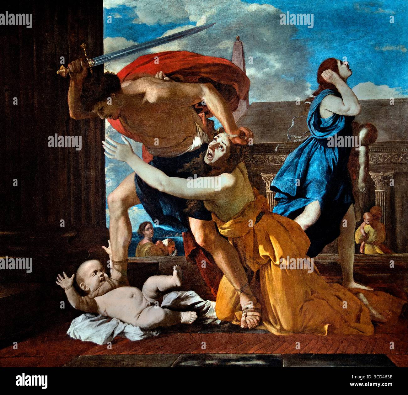 Le massacre des innocents 1628-29 par Poussin Nicolas 1594-1665 France Musée français Louvre France. (« massacre des innocents » se réfère à l'épisode biblique de l'Évangile de Matthieu où le roi Hérode, craignant la prophétie d'un nouveau roi des Juifs, ordonne le meurtre de tous les enfants mâles de moins de deux ans à Bethléem ) Banque D'Images Le massacre des innocents 1628-29 par Poussin Nicolas 1594-1665 France Musée français Louvre France. (« massacre des innocents » se réfère à l'épisode biblique de l'Évangile de Matthieu où le roi Hérode, craignant la prophétie d'un nouveau roi des Juifs, ordonne le meurtre de tous les enfants mâles de moins de deux ans à Bethléem ) Banque D'Images