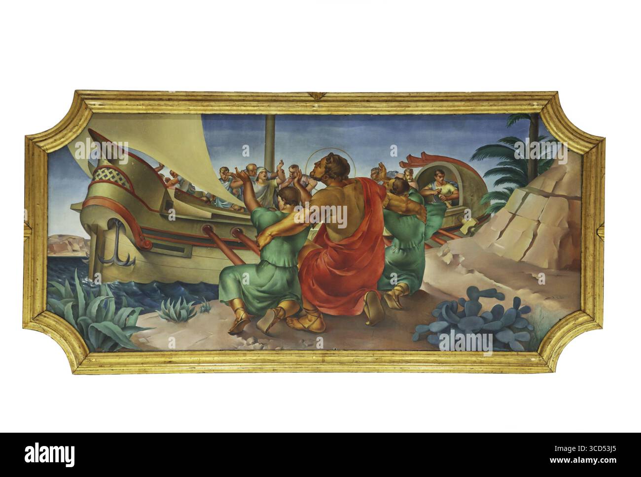 Des scènes de la vie de Saint Eustache, peinture sur le plafond de l'église catholique Saint Eustache à Dobrota, Monténégro Banque D'Images