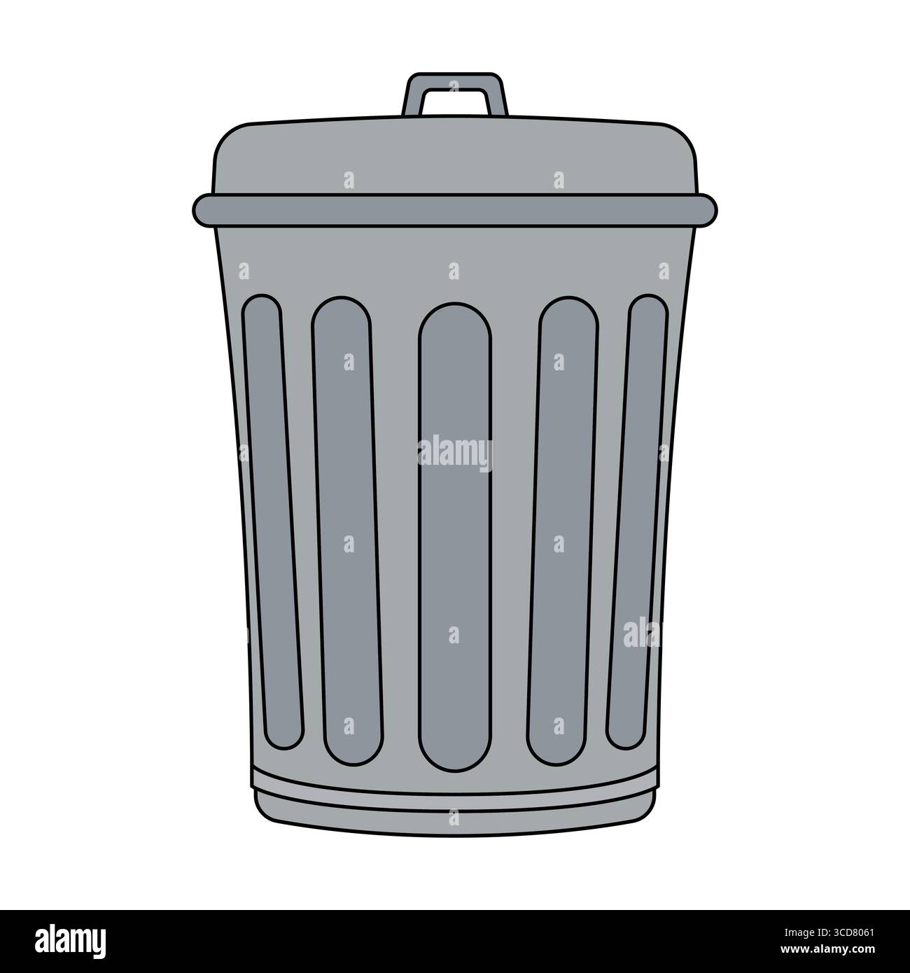 Illustration de la poubelle en métal avec couvercle. Ce vecteur parfait pour la gestion des déchets, le recyclage, la propreté et les projets à thème environnemental. Illustration de Vecteur