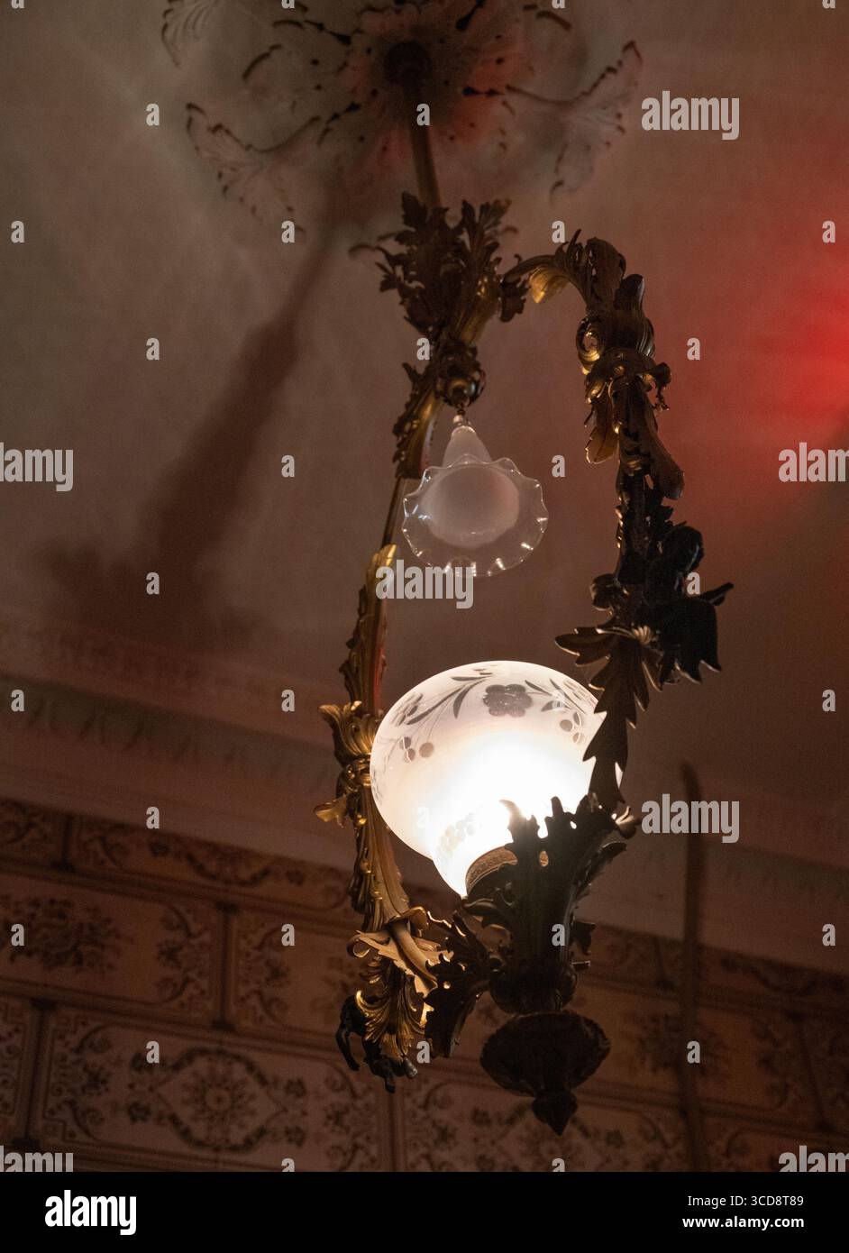 Luminaire à l'intérieur du lieu de naissance de Teddy Roosevelt et maison à New York Banque D'Images