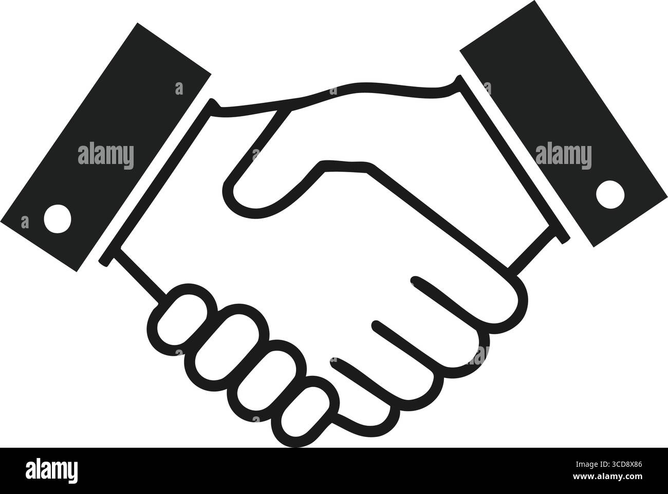 Symbole d'accord de poignée de main d'entreprise. Ce graphique illustre un accord ferme, signifiant la confiance, le partenariat et la collaboration réussie entre les parties. IT Illustration de Vecteur