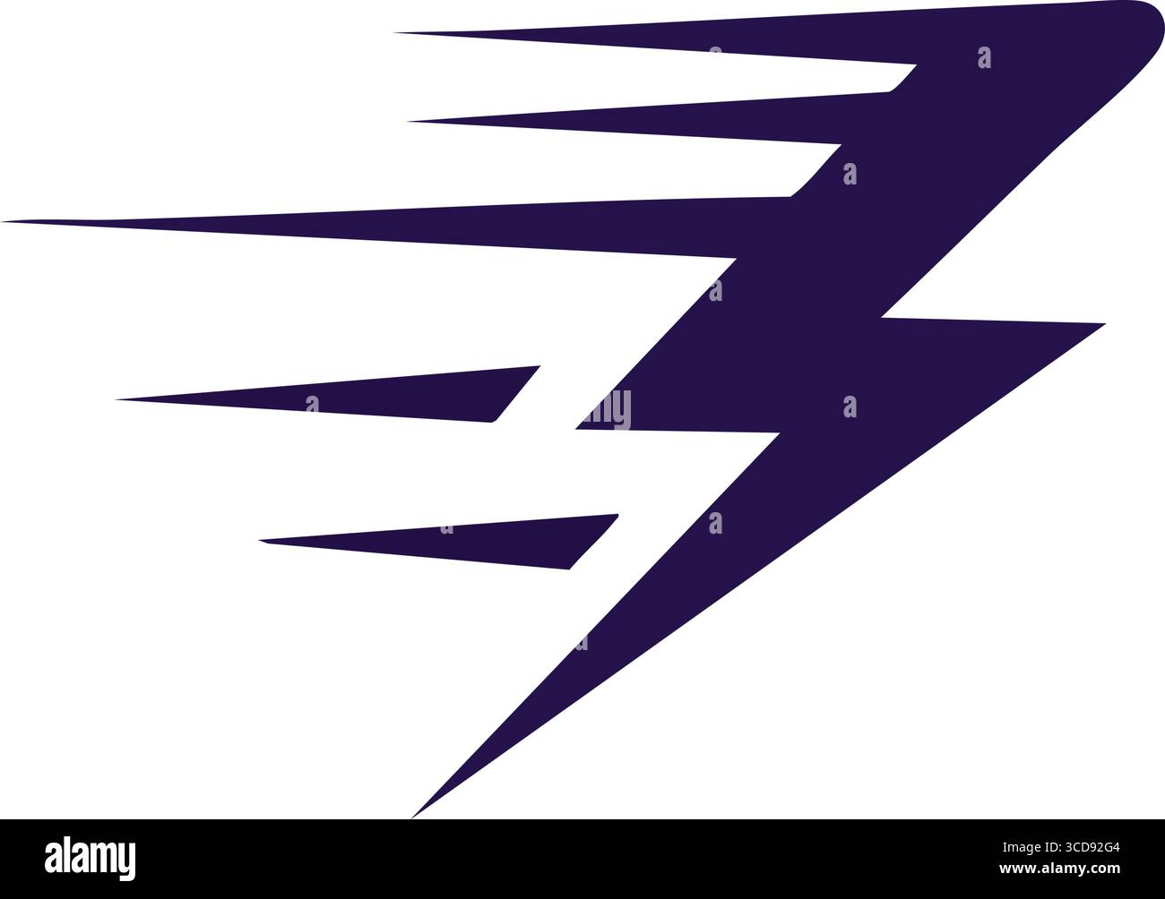 Flash électrique dynamique. Un éclair indigo vibrant, représentant une vitesse rapide et une force puissante. Ce graphique incarne la rapidité, l'innovation, et h. Illustration de Vecteur