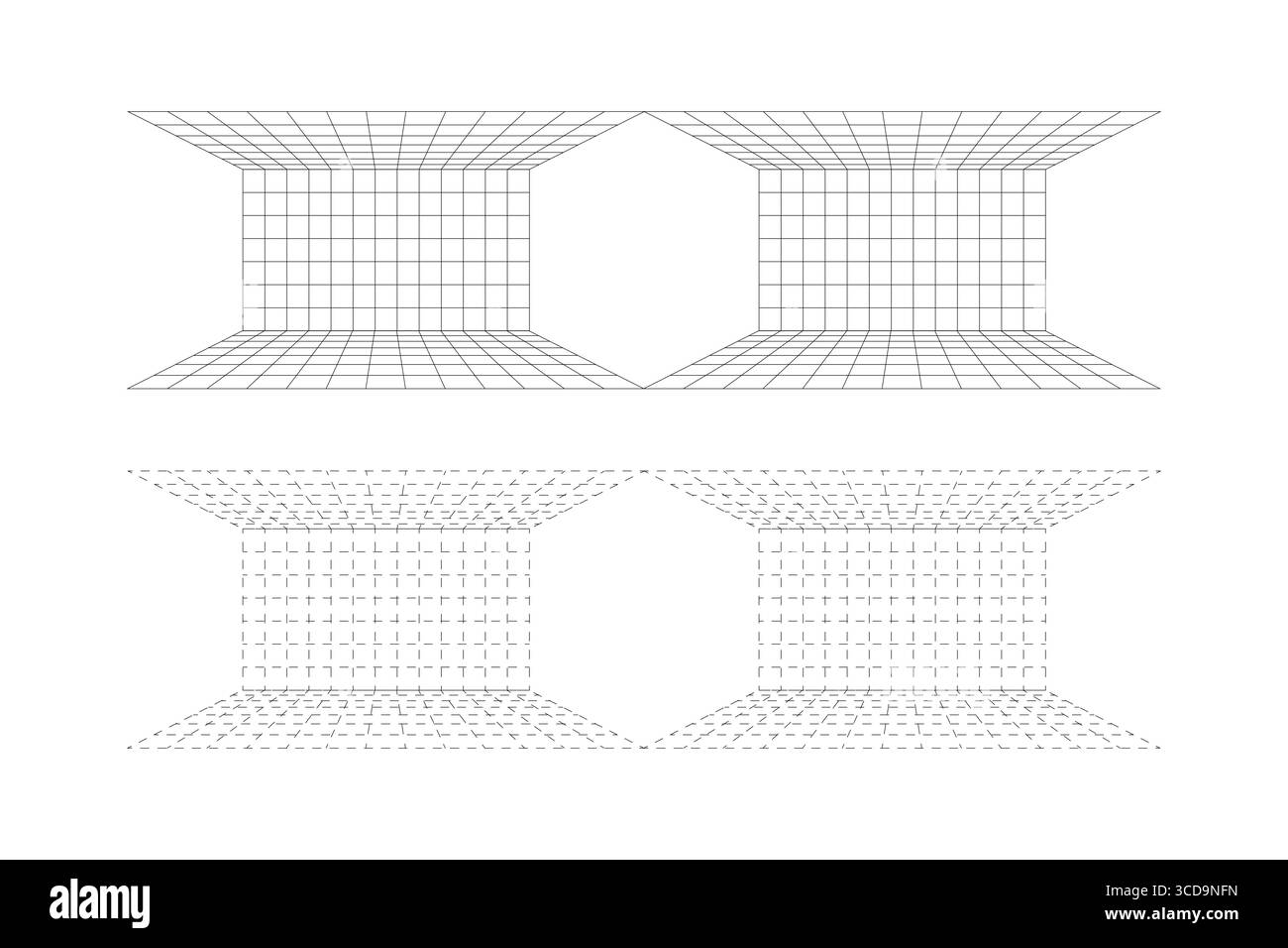 Perspective 3D grille arrière-plan de pièce vide. Illustration de Vecteur