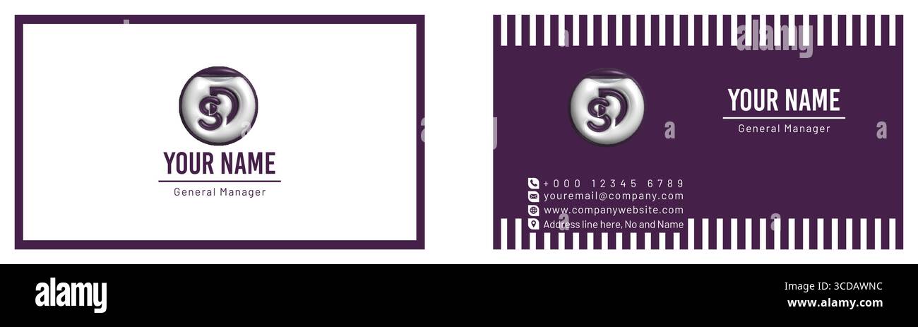 Modèle de carte de visite moderne - PSD modifiable et Print-ready Design pour la marque professionnelle Illustration de Vecteur