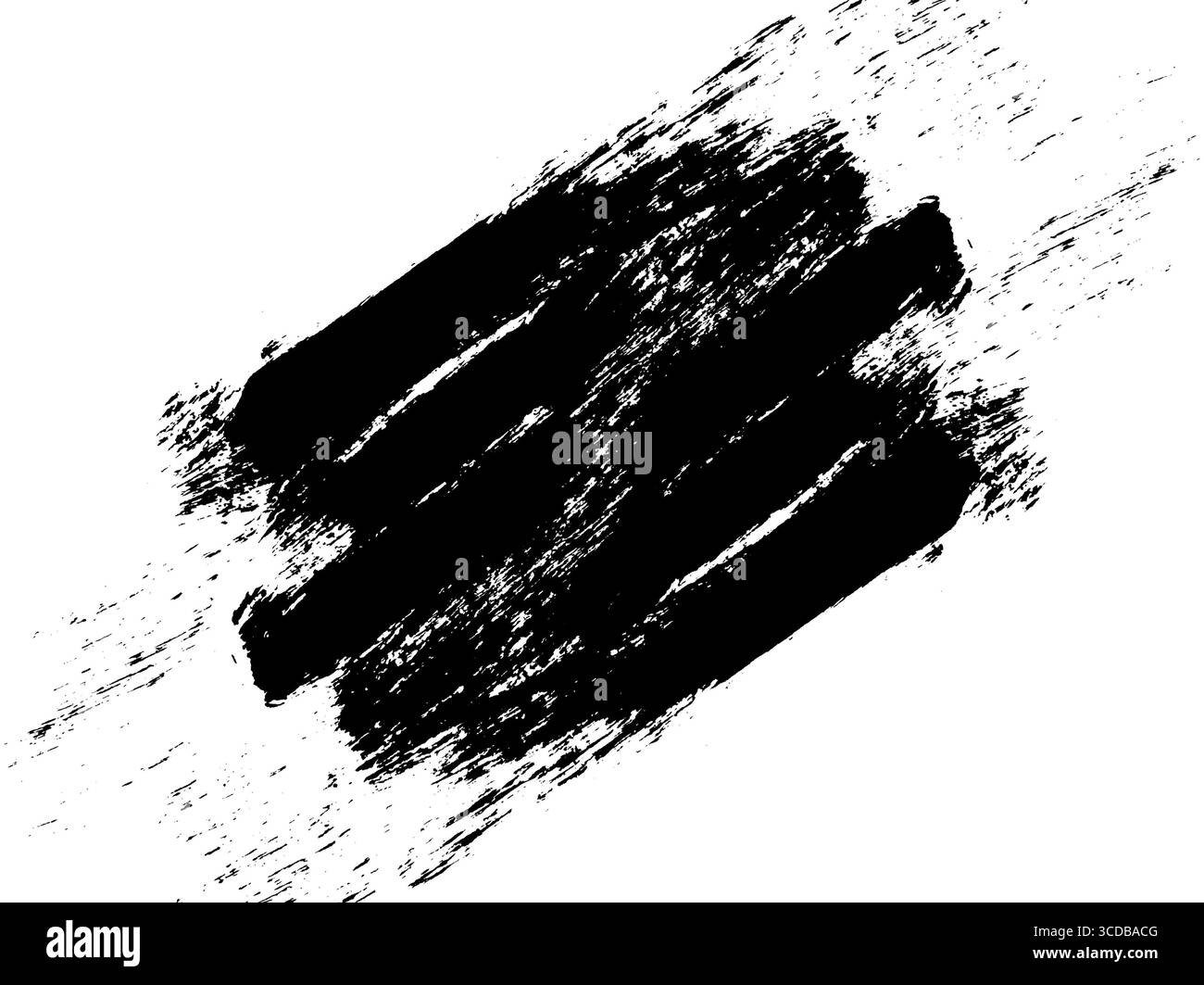 Éclaboussure d'aquarelle noire abstraite avec un aspect texturé dynamique. Coups de pinceau et agressif créant de l'énergie sensorielle et du mouvement. Rugueux en détresse an Banque D'Images