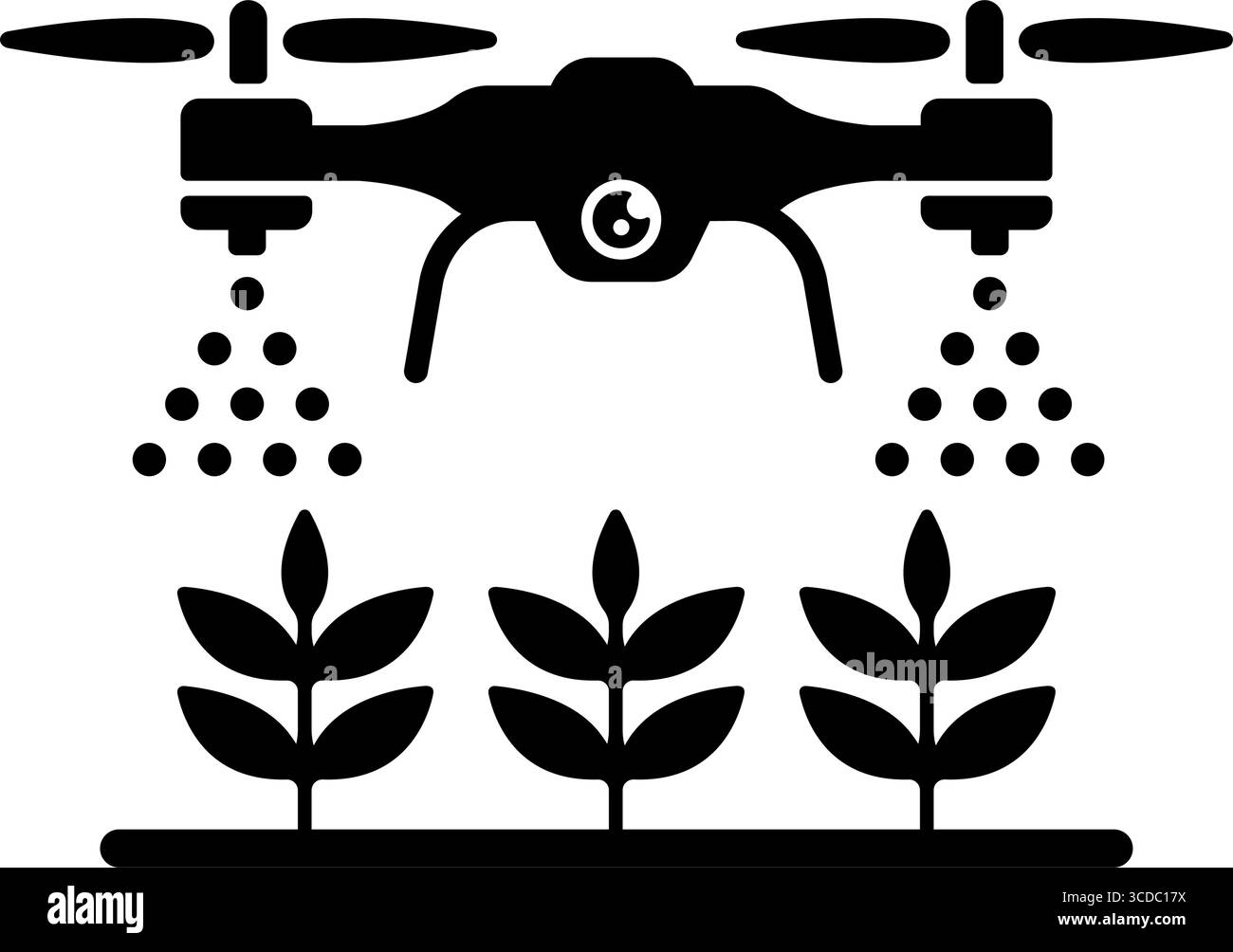 Drone, illustration d'icône vectorielle quadcopter (automatisation de l'agriculture) Illustration de Vecteur