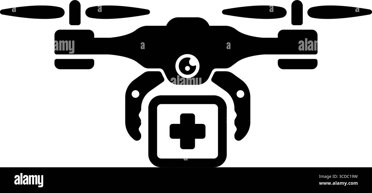 Drone, illustration d'icône vectorielle quadcopter (sauvetage) Illustration de Vecteur