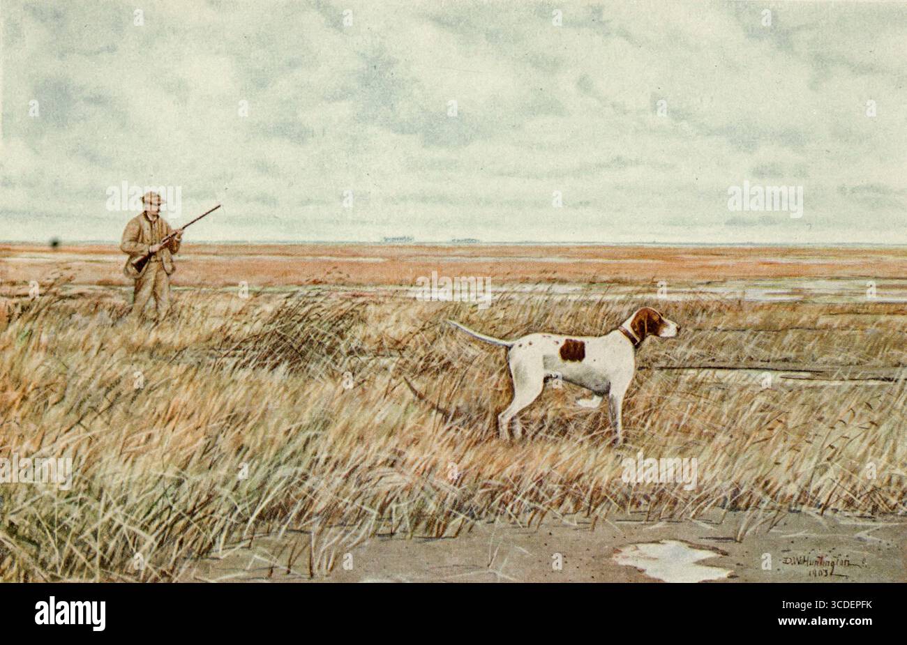 Snipe Shooting in the Marshes from our Feathered game ; un manuel des oiseaux gibier nord-américain par Huntington, Dwight Williams, publié en 1903 Banque D'Images