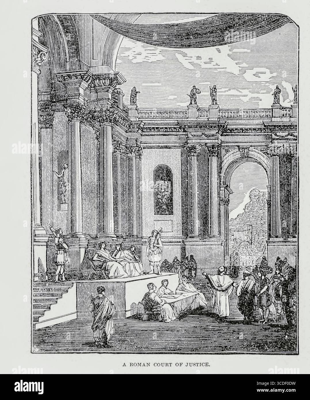 A Roman court of Justice from BOOK X - Rome in tome 11, of Universal History de Ridpath : an account of the origine, primitive condition and Ethnic Development of the grandes races of Mankind, and of the principaux événements dans l'évolution et le progrès de la vie civilisée entre les hommes et les Nations, from Recent and Authentic sources with a first investigation on the time, place and the mode of the commencement by Ridpath, John Clark, 1840-1900 publié en 1897 Banque D'Images