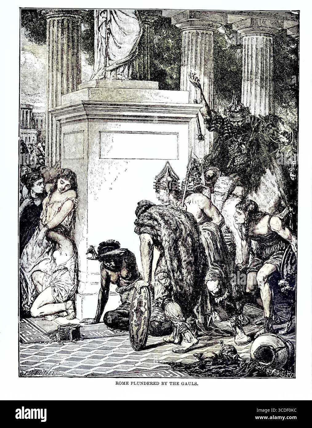 Rome pillée par les Gaulois du LIVRE X - Rome en volume 11, de l'histoire universelle de Ridpath : un compte rendu de l'origine, de la condition primitive et du développement ethnique des grandes races de l'humanité, et des principaux événements dans l'évolution et le progrès de la vie civilisée entre les hommes et les Nations, à partir de sources récentes et authentiques avec une enquête préliminaire sur le temps, le lieu et la manière du commencement par Ridpath, John Clark, 1840-1900 publié en 1897 Banque D'Images