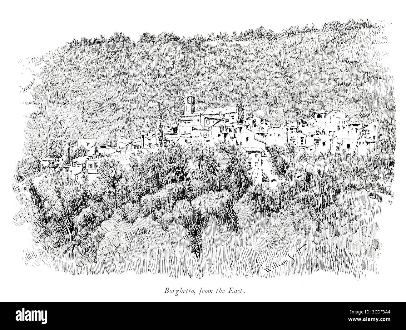 Borghetto, de l'est Borghetto d'Arroscia, Province d'Imperia, Ligurie, Italie une illustration de 'villages rocheux de la Riviera' par William Scott publié par Adam et Charles Black 1898 Banque D'Images