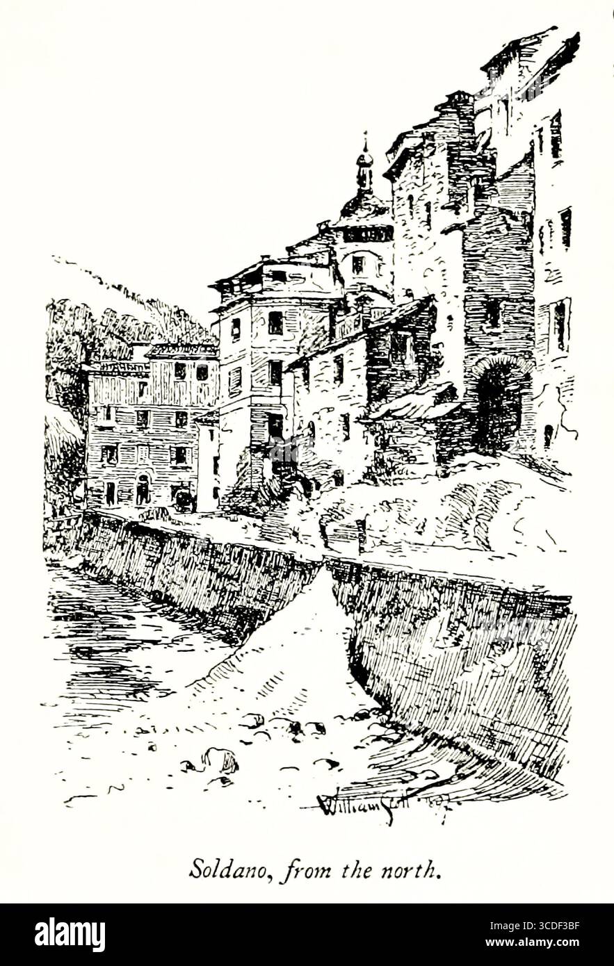 Soldano de la province nord d'Imperia, Ligurie, Italie illustration tirée de 'villages rocheux de la Riviera' par William Scott publié par Adam et Charles Black 1898 Banque D'Images