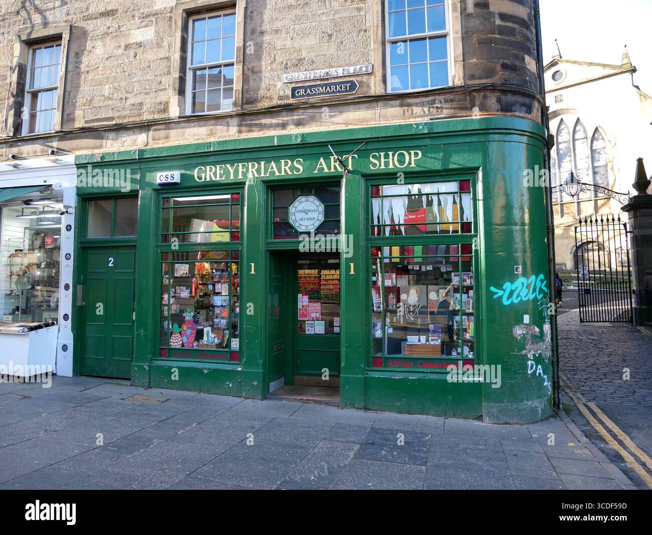 Greyfriars Art Shop à Greyfriars place à Édimbourg, Écosse, Royaume-Uni Banque D'Images