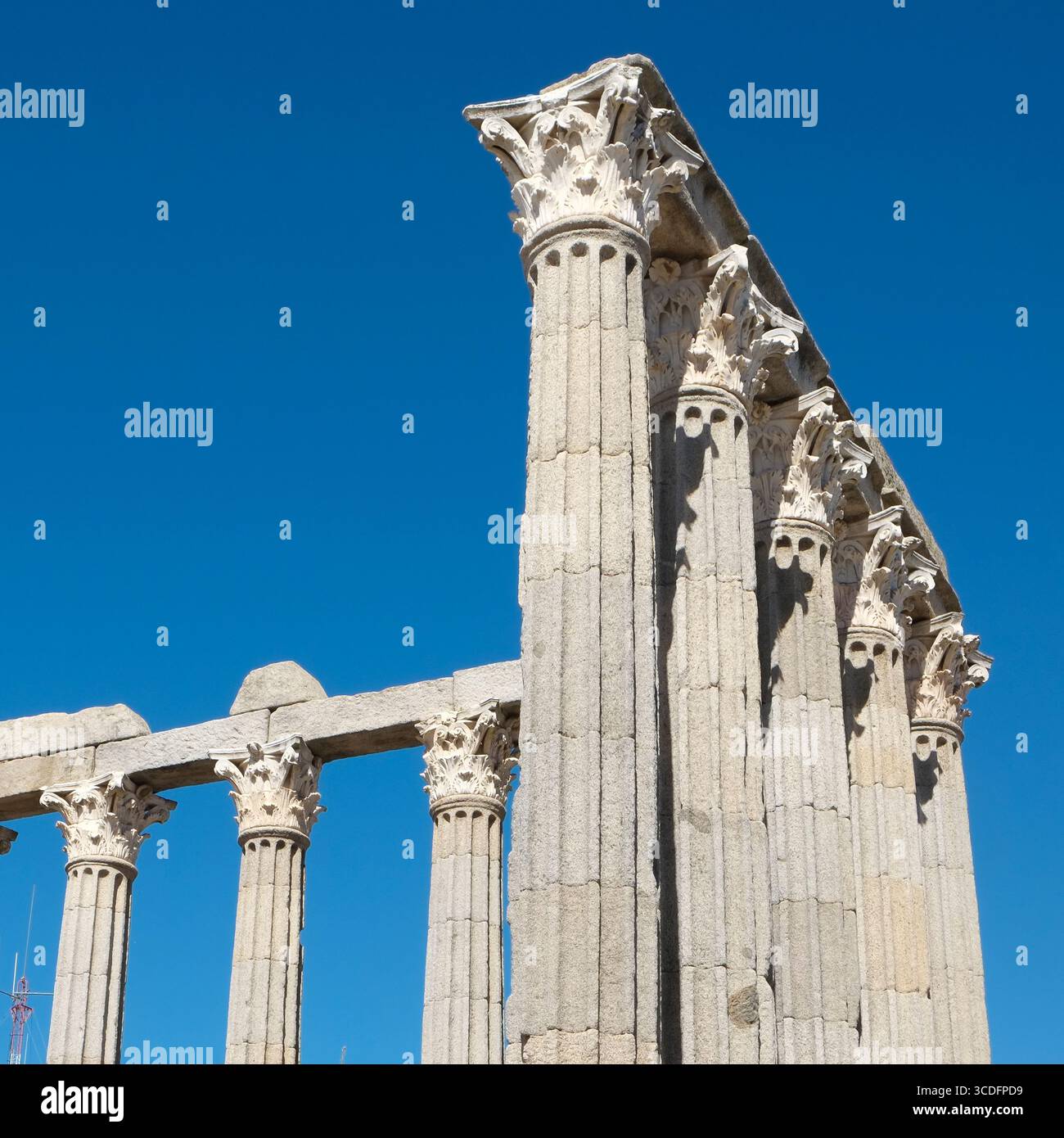 Evora, Portugal. Europe temple romain de Diana du 1 siècle après J.-C. dans le centre d'Evora. Banque D'Images