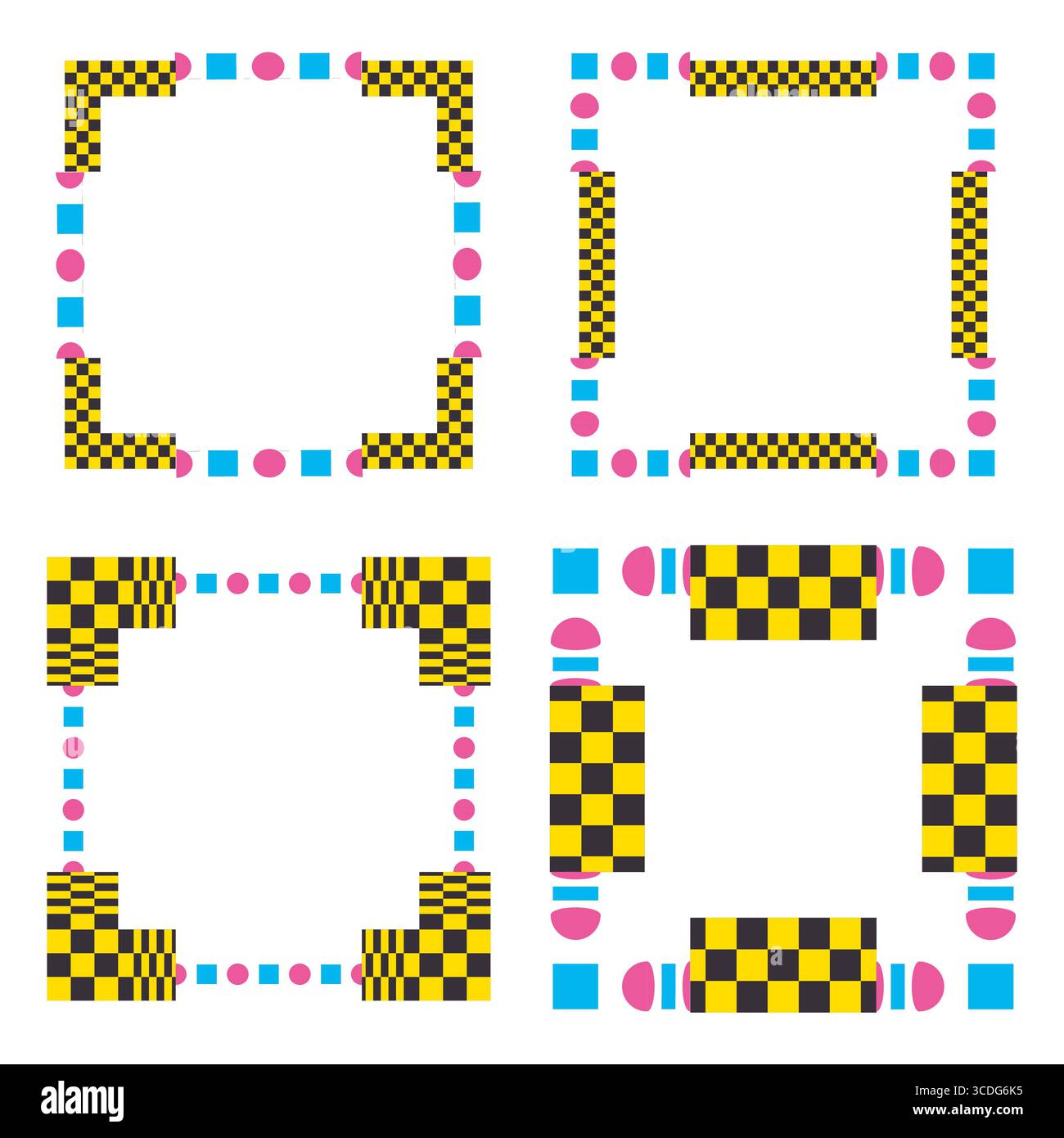 Icône de cadre jaune. Symbole de bordure lumineuse. Motif mosaïque. Image vectorielle. Illustration de Vecteur