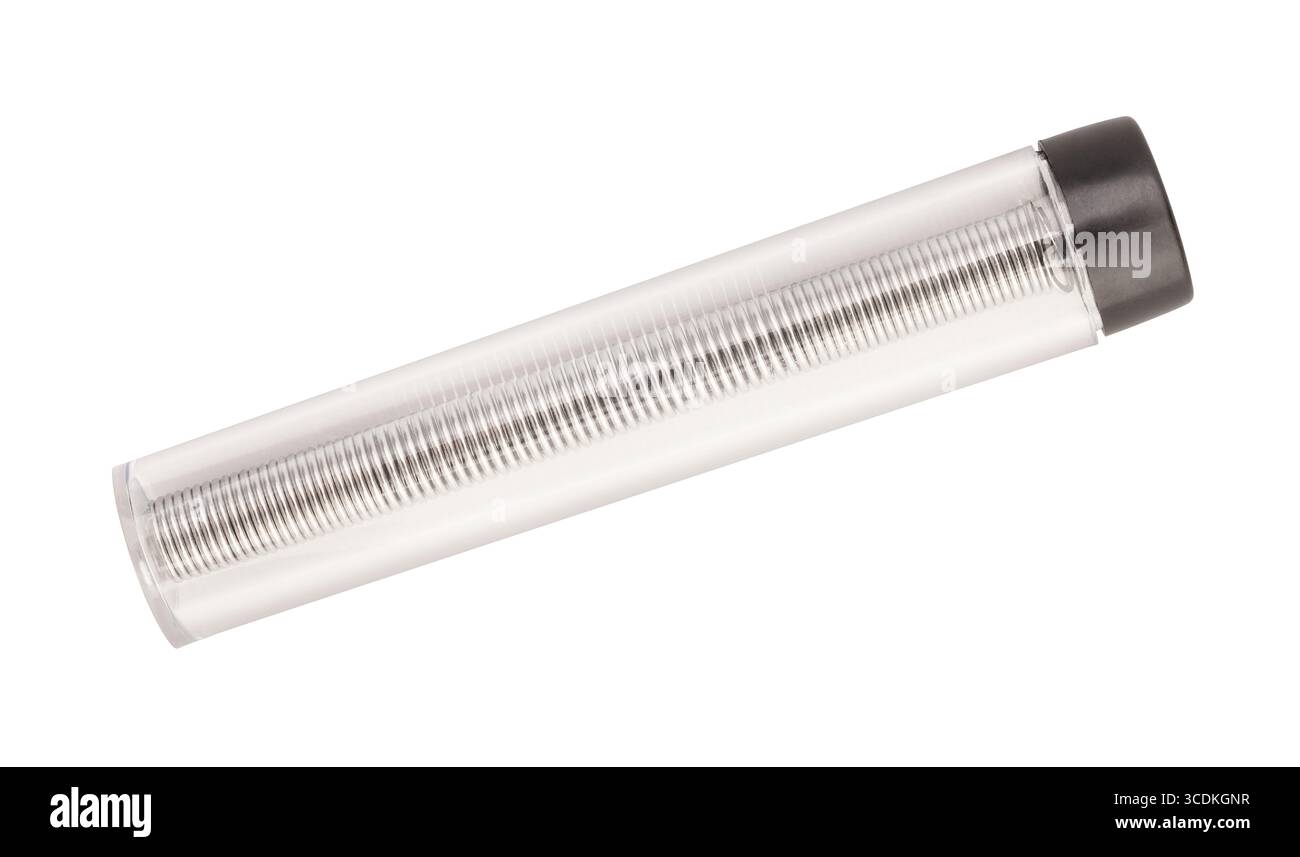 chemin de boîtier de fil à souder isolé sur blanc Banque D'Images