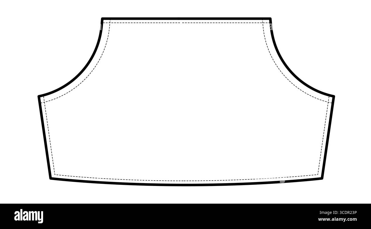 Kangourou Pouch illustration de mode technique de poche. Vue avant du modèle de vêtement plat. Femmes, hommes unisexe article de style CAD maquette isolé sur fond blanc Illustration de Vecteur