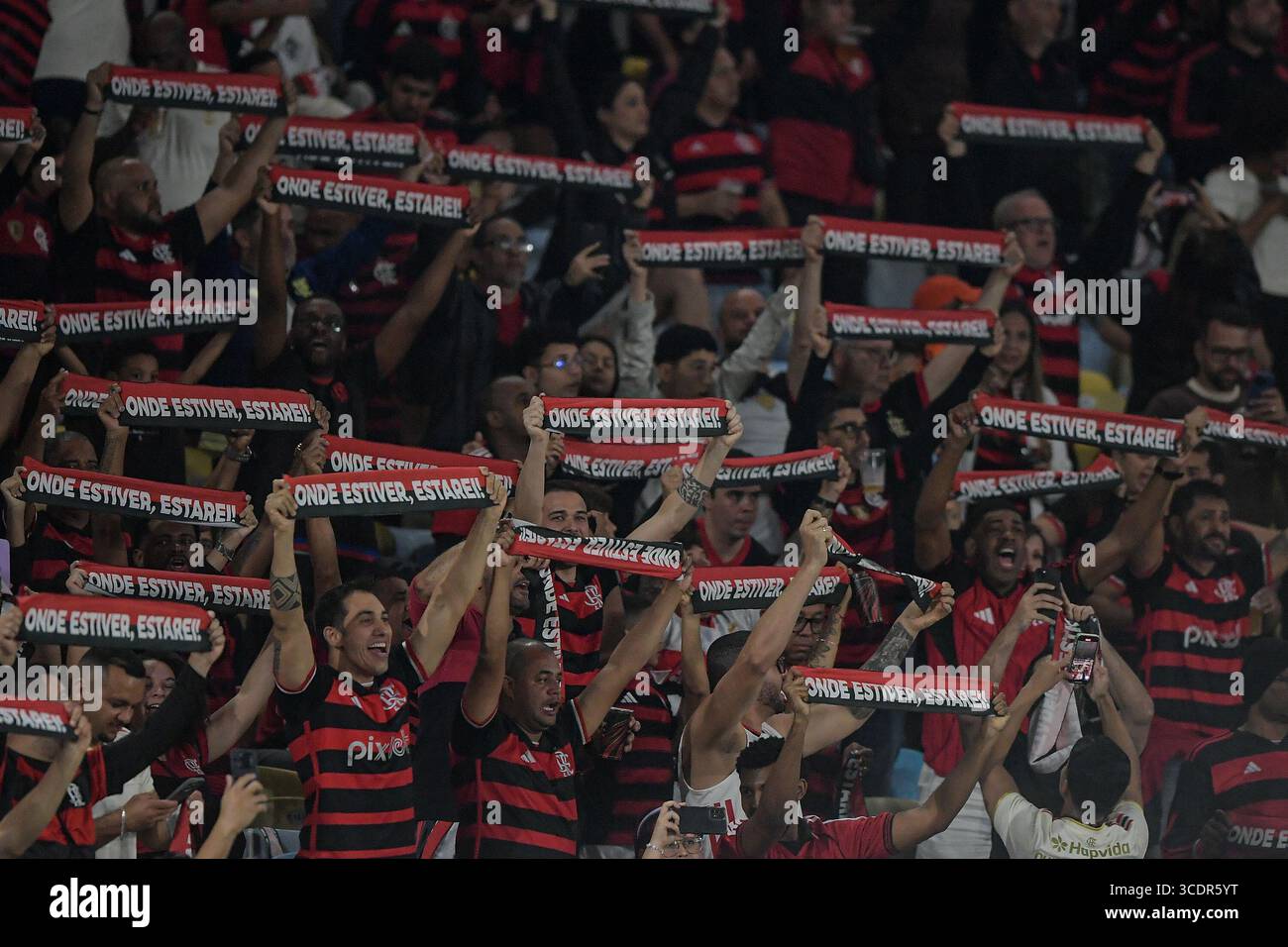 Rio de Janeiro, Brésil. 13 août 2025. RJ - RIO DE JANEIRO - 08/13/2025 - LIBERTADORES CUP 2025, FLAMENGO x INTERNACIONAL - fans de Flamengo lors du match contre Internacional au stade Maracana pour le championnat Libertadores Cup 2025. Photo : Thiago Ribeiro/AGIF crédit : AGIF/Alamy Live News Banque D'Images