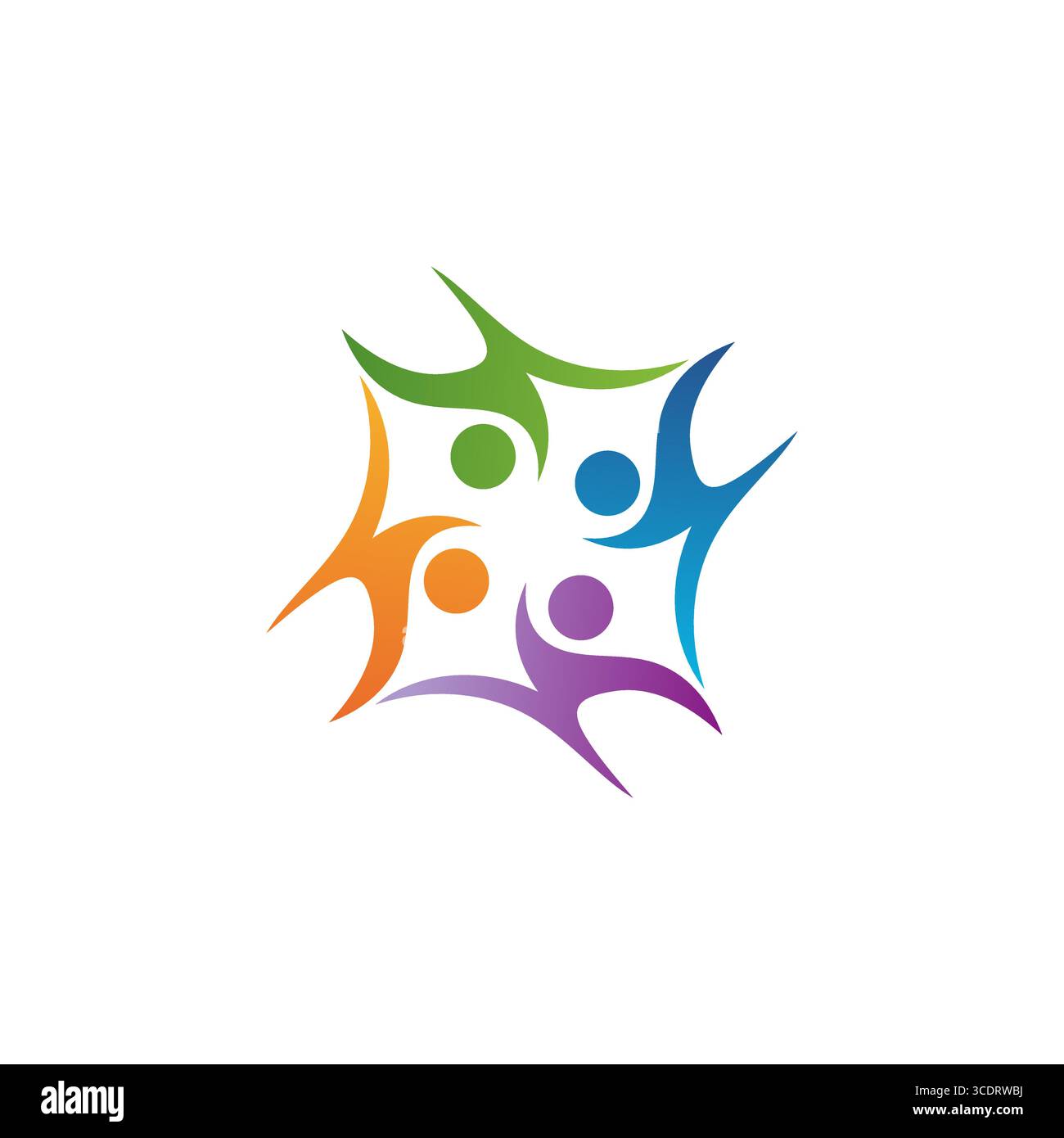 concept de logo de travail d'équipe pour enfants, conception vectorielle d'icône de symbole de logo d'équipe de jeu pour enfants Illustration de Vecteur
