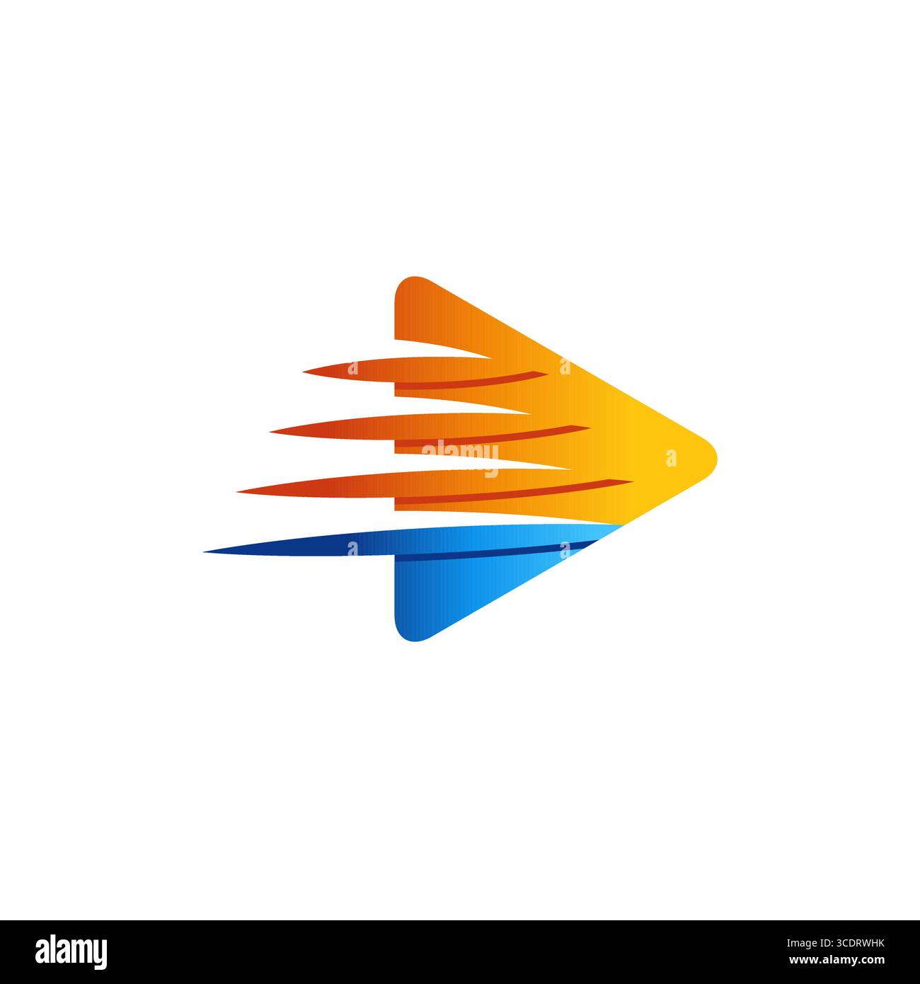 logo abstrait de géométrie de flèche de triangle, icône de symbole de logo de mouvement de triangle de flèche de vitesse Illustration de Vecteur