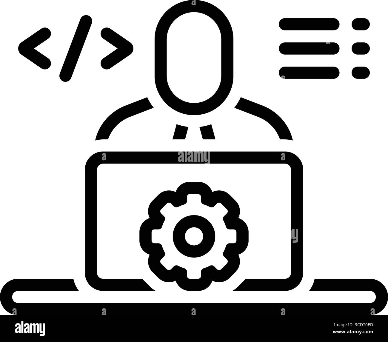 Icône pour ingénieur logiciel, développeur Illustration de Vecteur