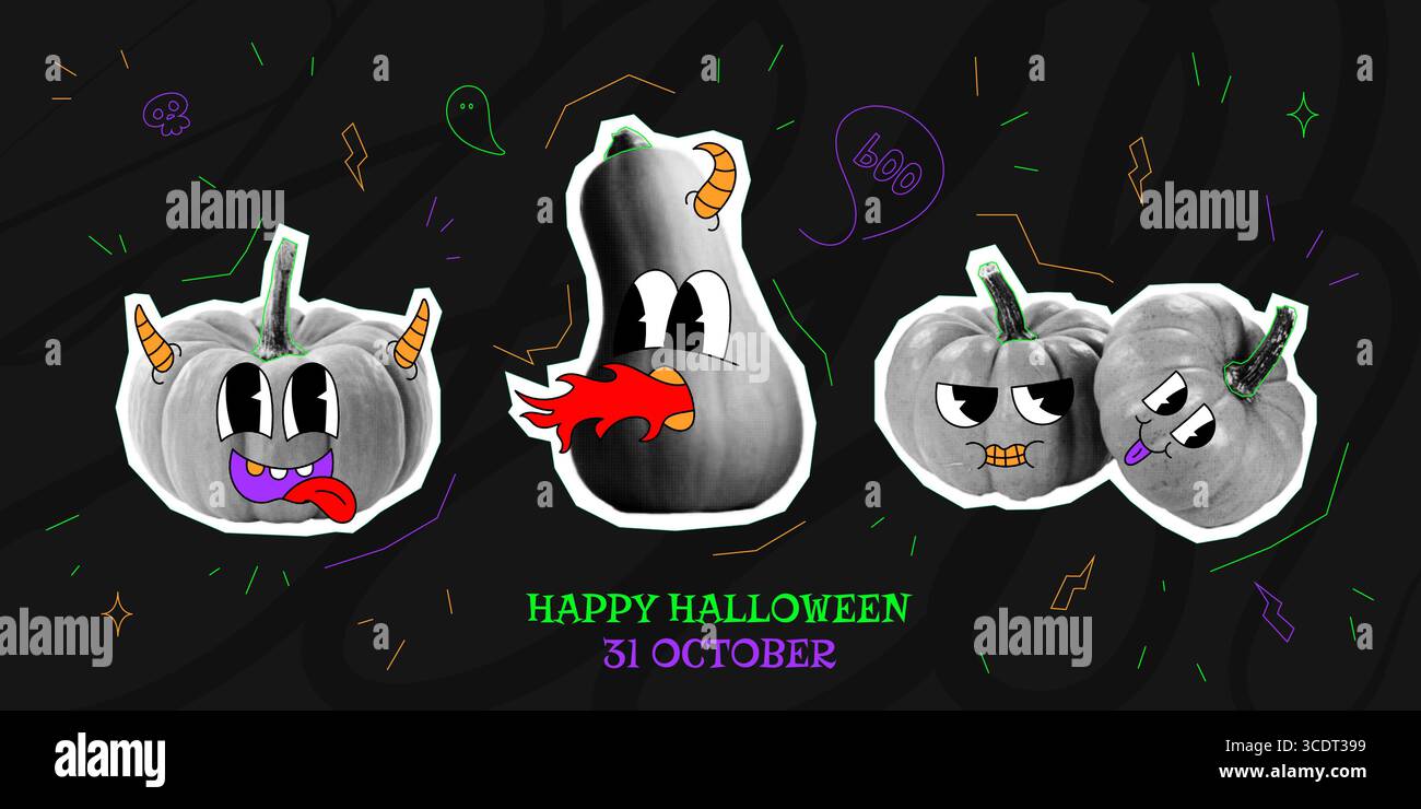 Bannière des fêtes pour la vente d'Halloween. Illustration de Vecteur