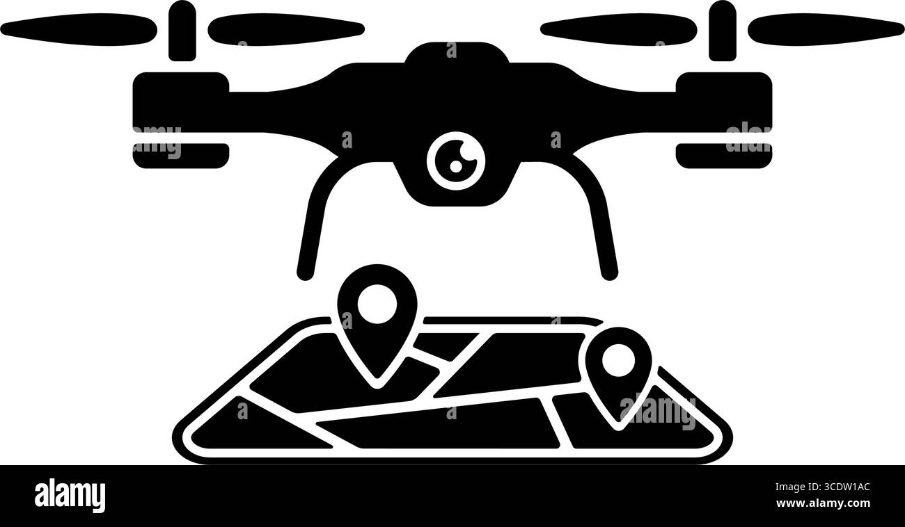 Drone, illustration d'icône vectorielle quadcopter Illustration de Vecteur