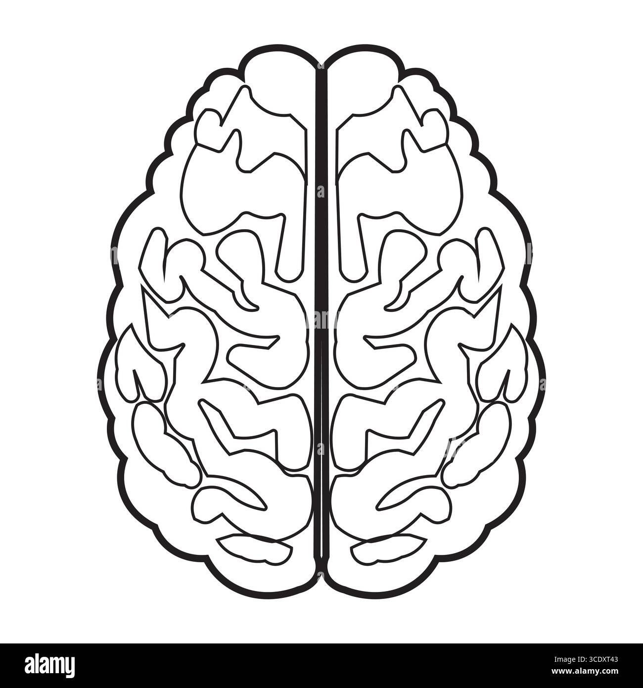Icône de cerveau humain avec trait modifiable, illustration simple de diagramme de cerveau Illustration de Vecteur