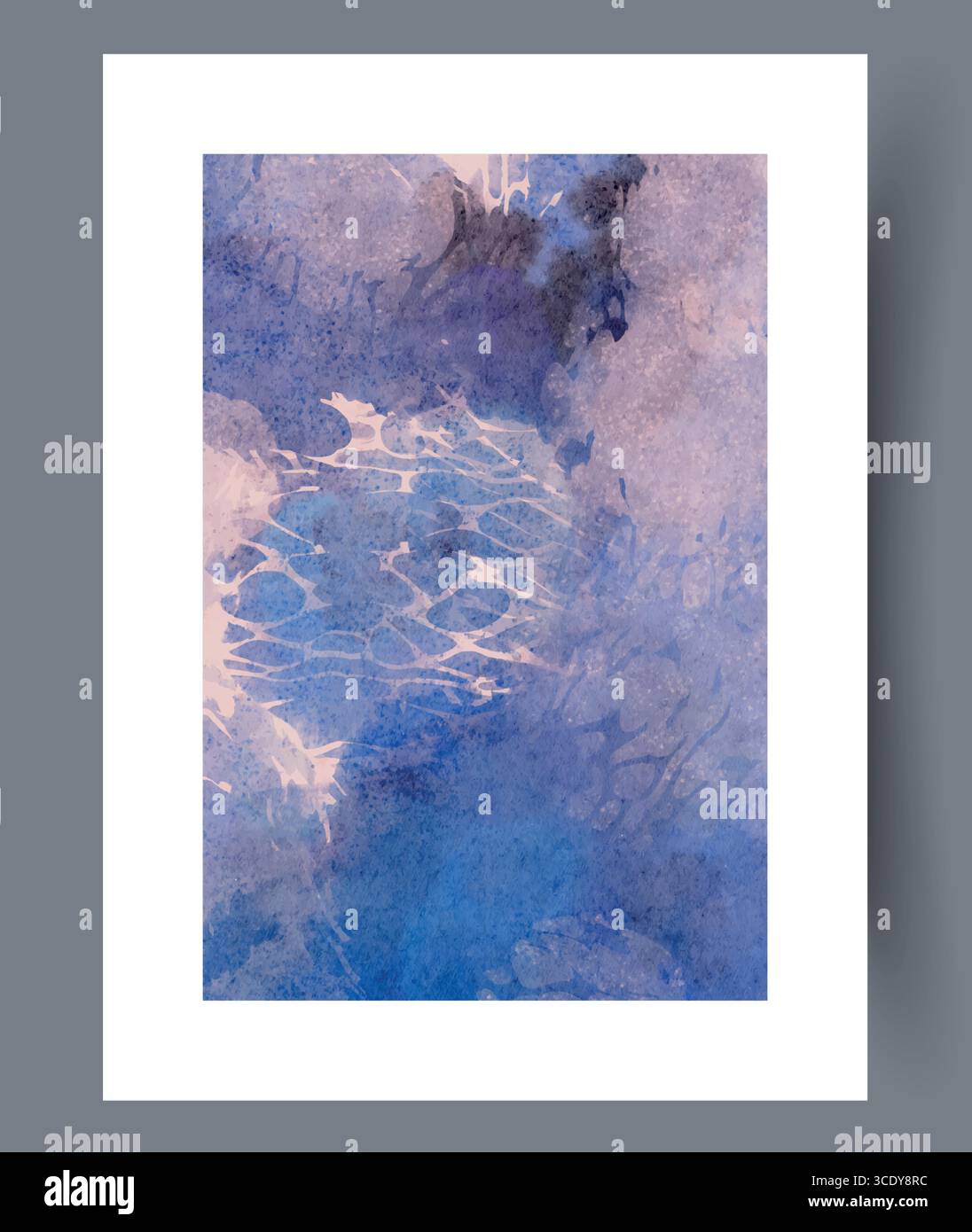 Abstrait Blue Waves Une belle pièce d'art fluide avec des nuances de bleu et de violet Illustration de Vecteur