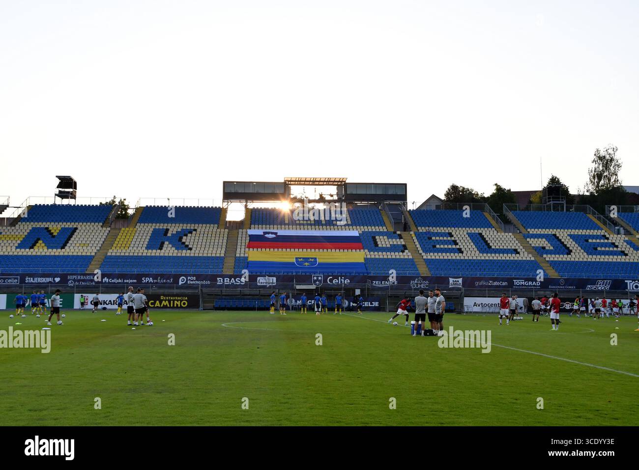 Celje, Slovénie. 14 août 2025. Celje, Slovénie, le 14 août 2025, la Ligue des conférences de l'UEFA, troisième tour de qualification, match de 2ème manche entre Celje (Slovénie) et Lugano (Suisse) au Stadion Celje, Celje, Slovénie. (Photo de Natasa Kupljenik/Sports Press photo) crédit : SPP Sport Press photo. /Alamy Live News Banque D'Images