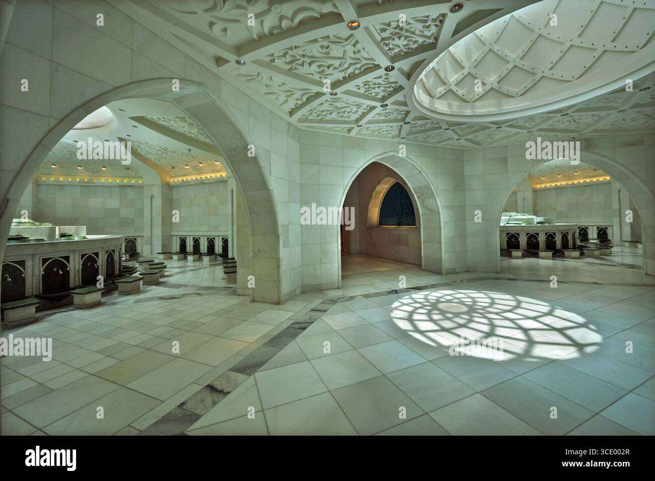 Zone d'ablution de la Grande Mosquée .Sheikh Zayed, Abu Dhabi eau Banque D'Images