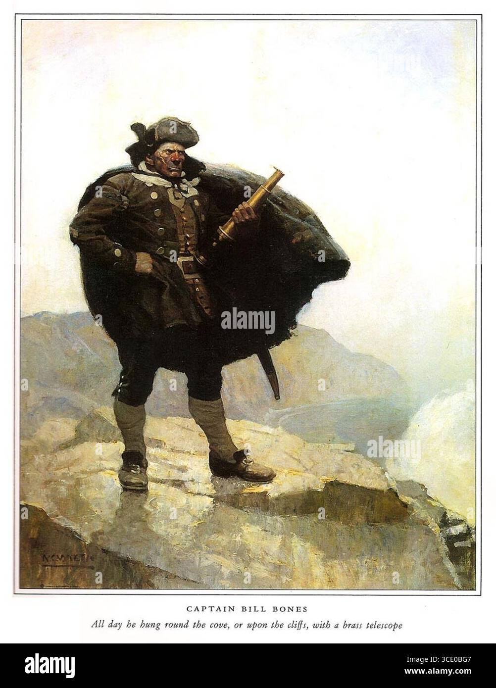 N. C. Wyeth - Treasure Island - Capitaine Bill Bones. Banque D'Images