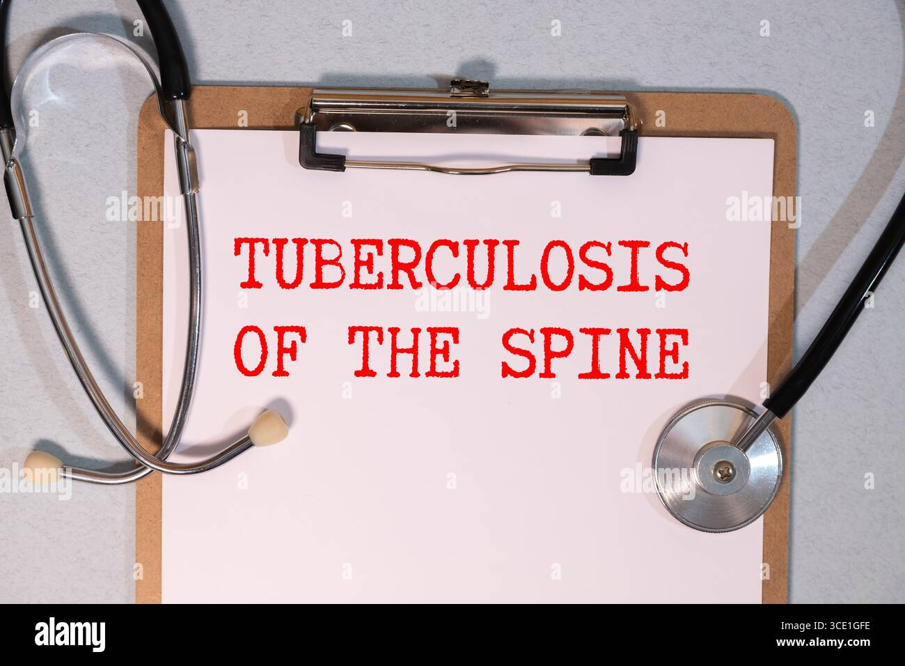 Poster de mots sur le mal de Pott. C'est une infection rachidienne causée par la tuberculose qui peut conduire à l'ostéomyélite, cyphotique Banque D'Images