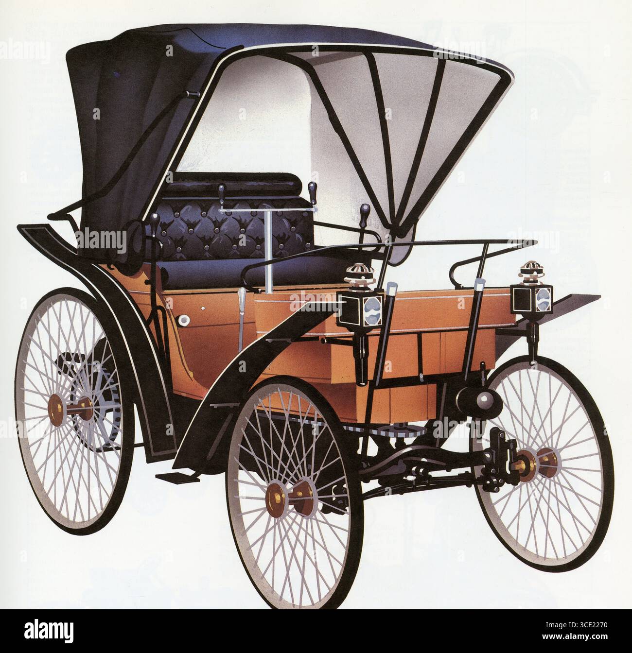 PEUGEOT-DAIMLER.1894.moteur Daimler bicylindre de 1206 cm cubes.2,5 ch. Banque D'Images
