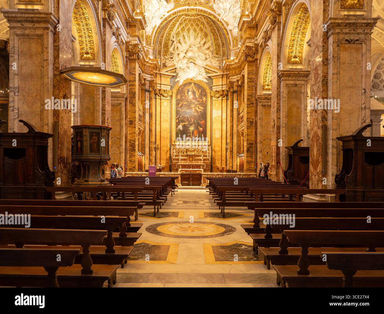Église de style baroque et renaissance San Luigi dei Francesi (constituant Louis des Français) à Rome, Italie Banque D'Images